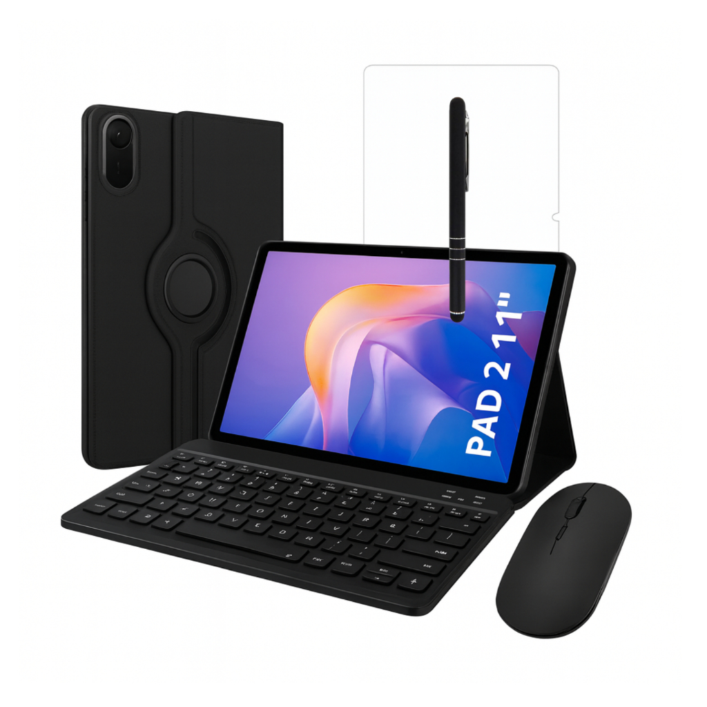 Kit Completo Capa Giratória Teclado Mouse Película Caneta Para Xiaomi Redmi Pad 2 11 Polegadas
