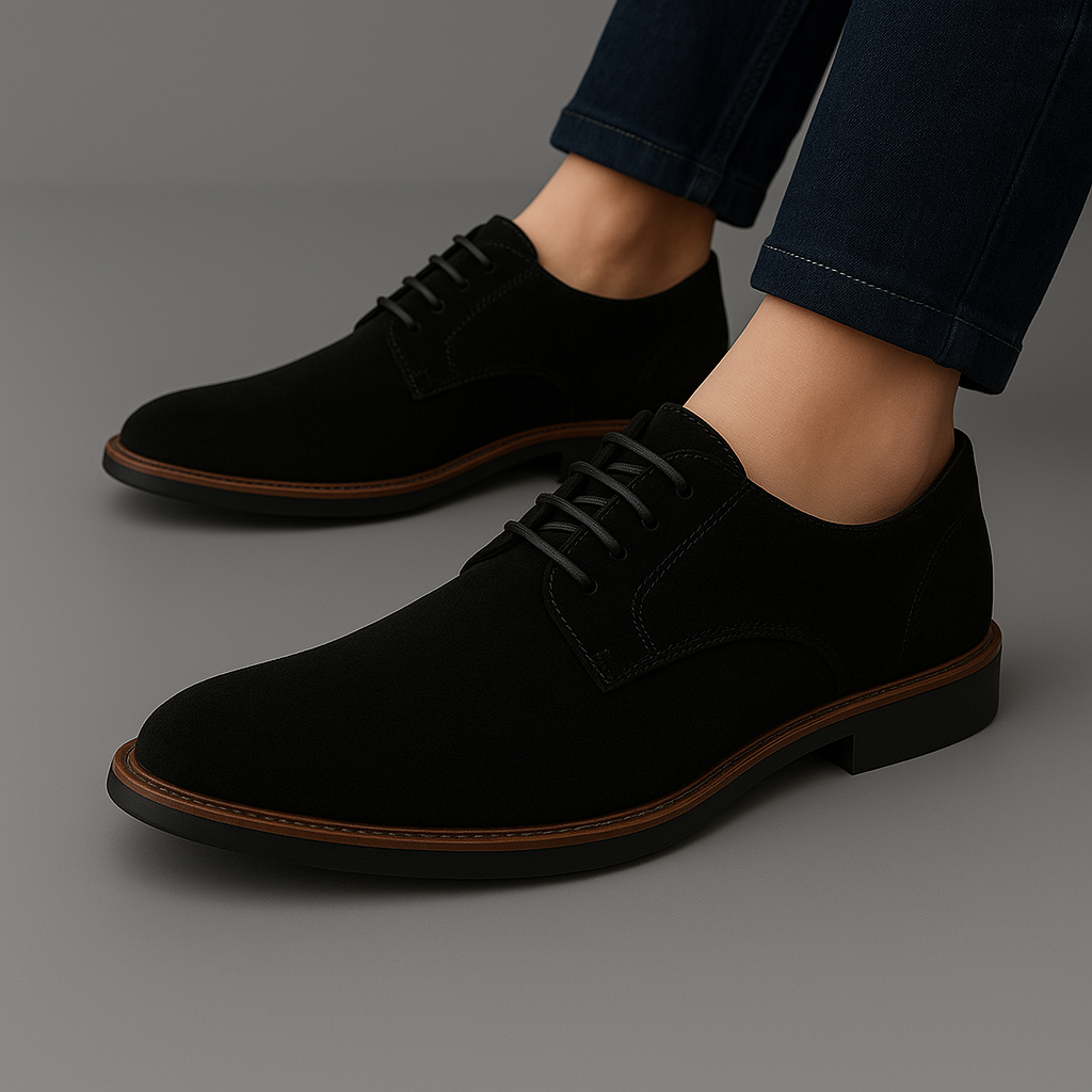 Oxford Masculino Social Camurça Couro com Cadarço Modelo Italiano Estiloso em Promoção