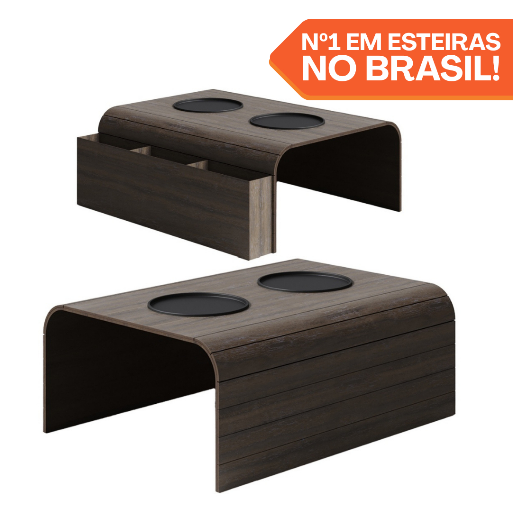 Esteira Suporte Porta Copos Braço Sofá Bandeja Sala Decoração