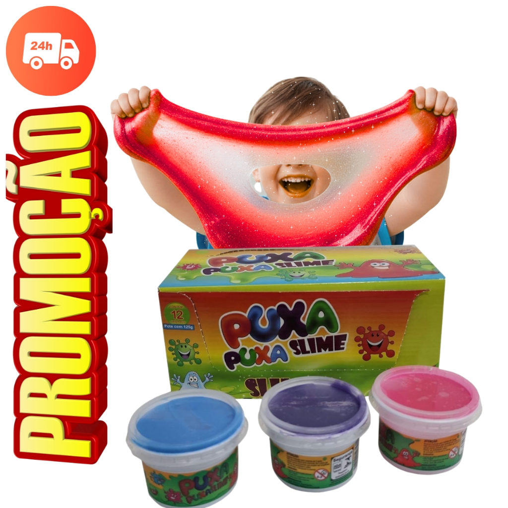 SLIME COM 24/36 OU 48 UNIDADES - CADA POTE 125g - VALOR ATACADO ENTREGA RAPIDA BEM EMBALADO