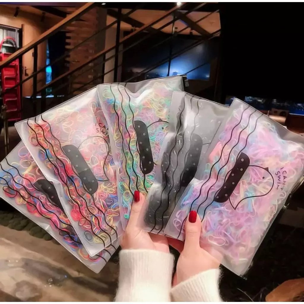1000/2000Pcs/Pack Acessórios Para Porta Rabos De Pônei De Borracha Meninas Elásticas Descartáveis Coloridas
