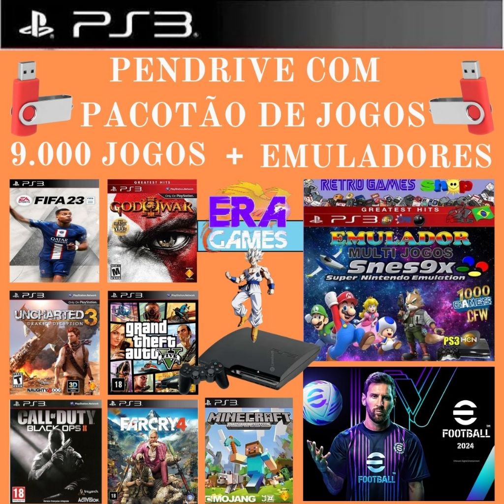 desbloqueio para Ps3 com mais de 9 mil jogos ps3 + emuladores para ps3