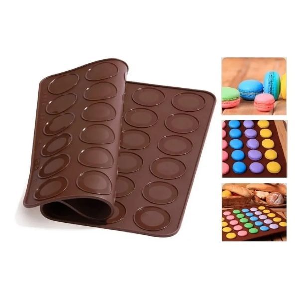 Tapete Silicone Confeitaria 48 Cavidades | Ideal para Macarons e Bem-Casado – Reutilizável