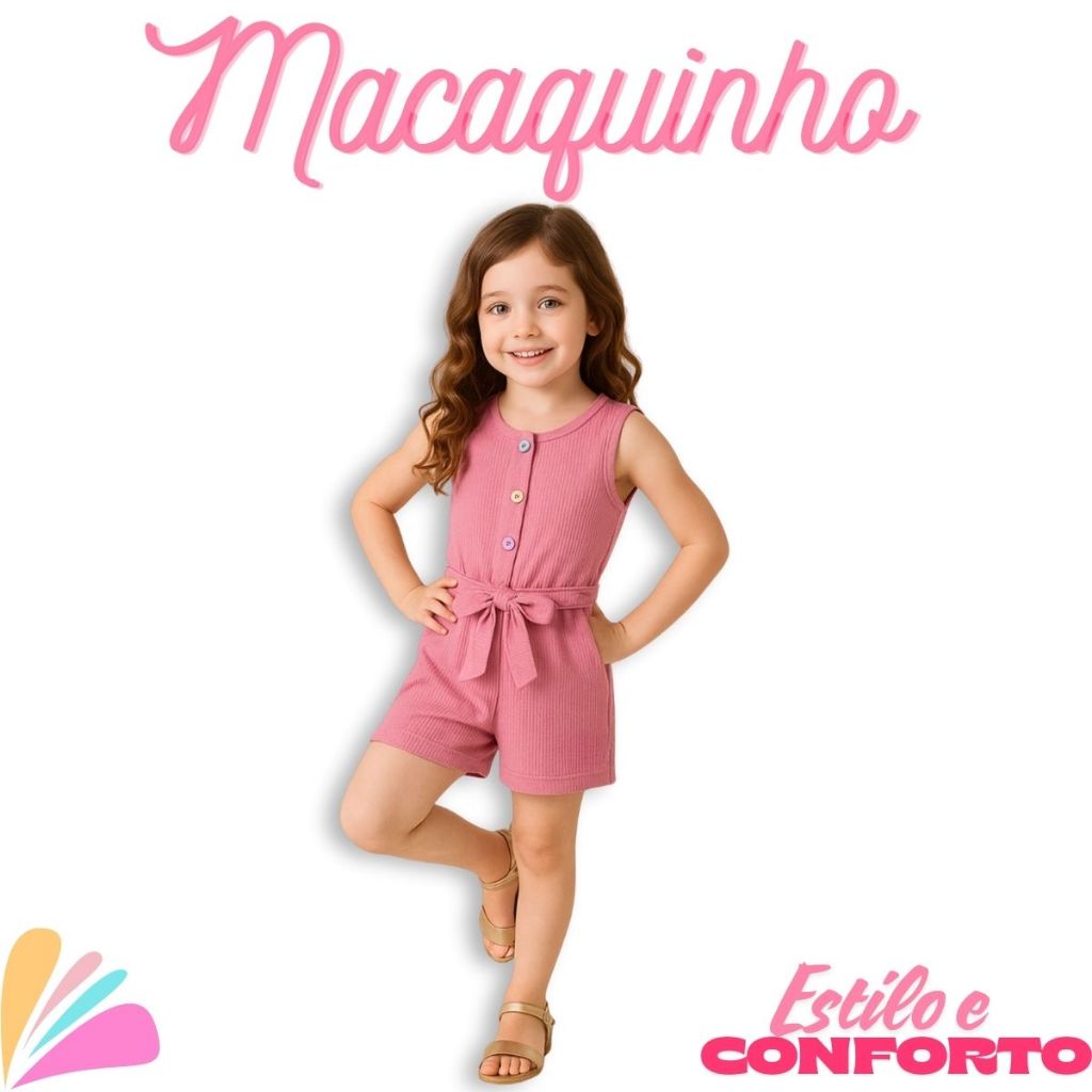 Macaquinho menina Infantil Ribana Soft - Conforto e Estilo para a sua pequena!