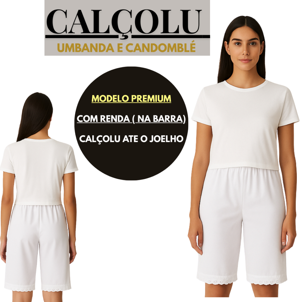 Calçolu Feminino Umbanda e Candomblé em Oxford com Renda Premium