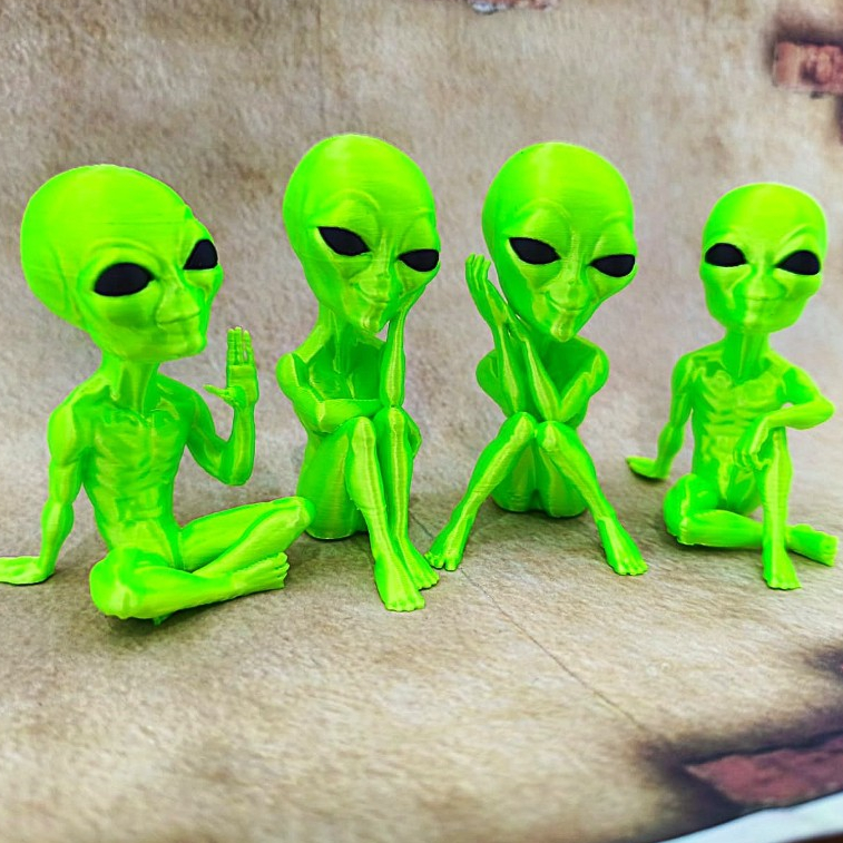 Estatuetas ET Alienígena Verde Neon 3D – Brilha na Luz Negra, Geek Nerd e Criativo