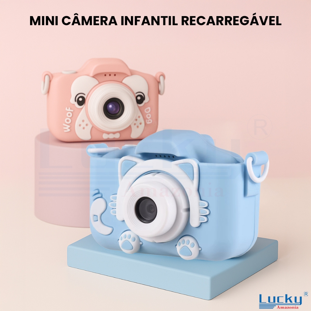 Mini Câmera Infantil Digital 20MP Cachorro Mini Camera Fotografica Infantil Crianças Selfie Vídeo