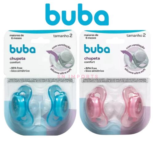 Kit 2 Unidades Chupetas Buba Confort Ultra Bico Silicone - Tamanho 2