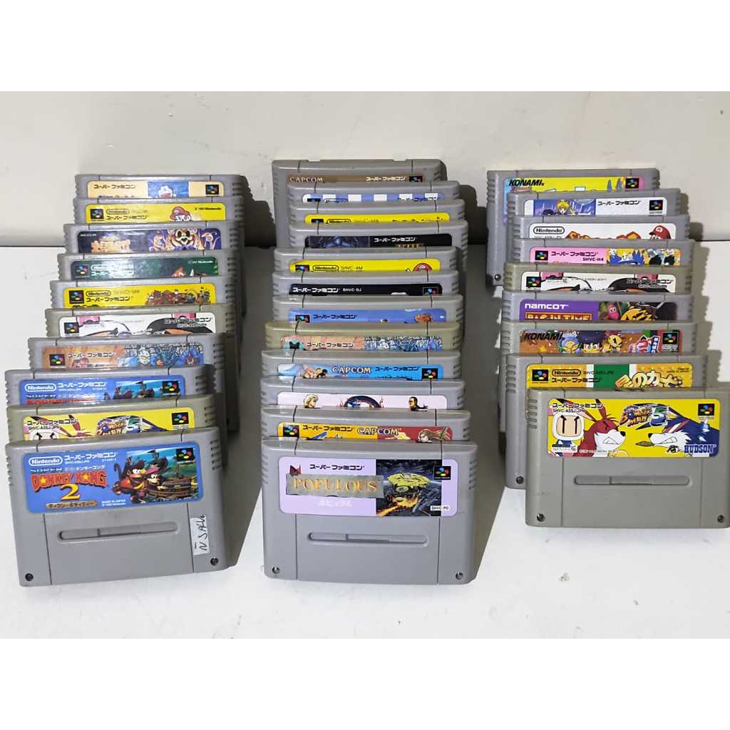 Jogos SNES Super Nintendo Famicom Rockman, Kirby, Donkey kong, Mario Kart, Zelda, Gradius
