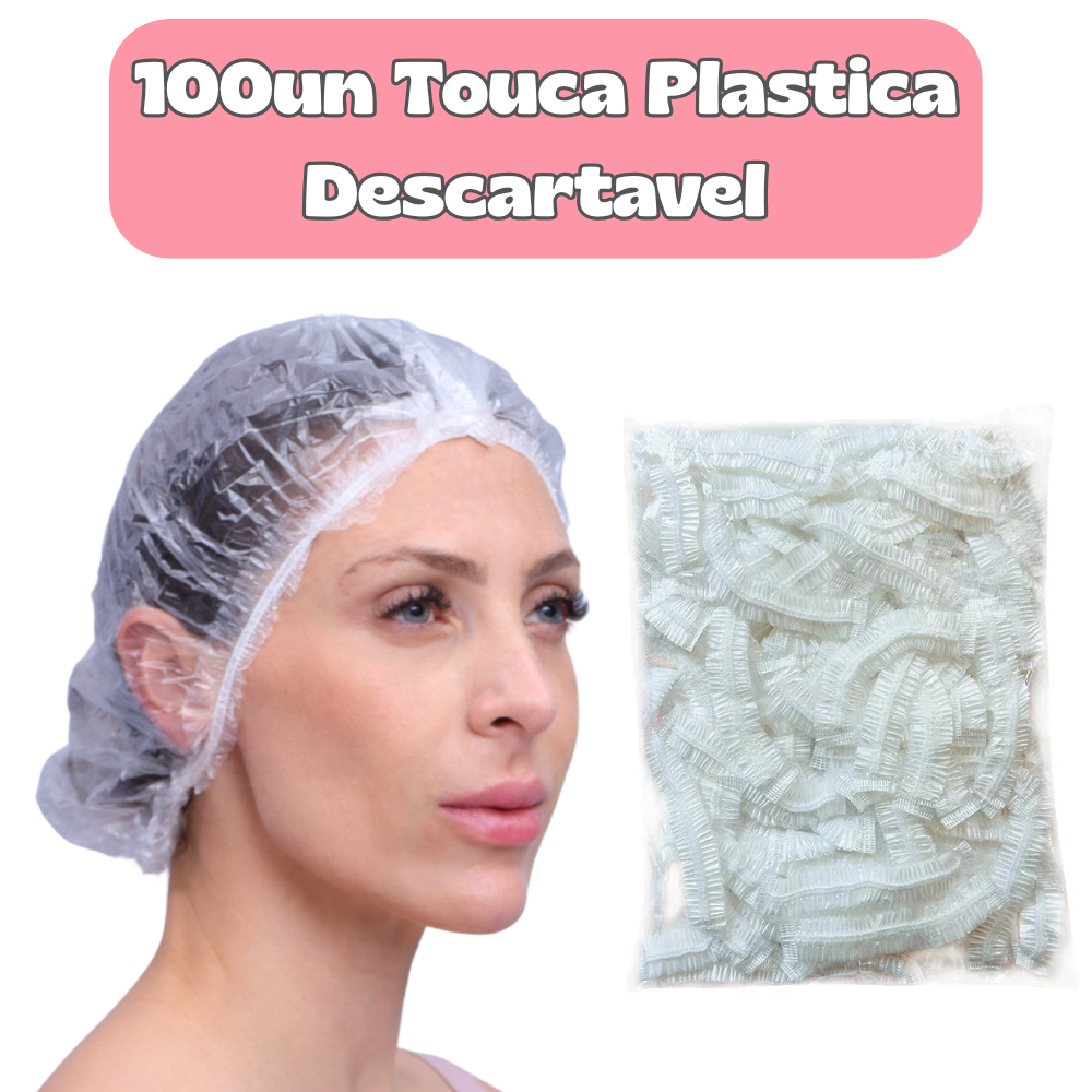 Touca PLÁSTICA Descartável Amaciamento/Banho Salão de Beleza Spa Estética Clinica