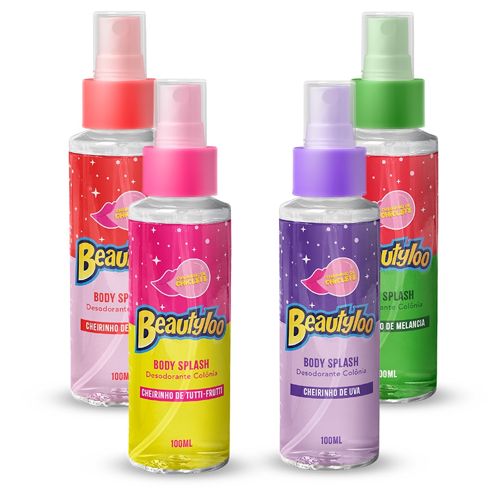 Body splash Corporal Cheirinho de Chiclete Beautyloo Face Beautiful 100ml