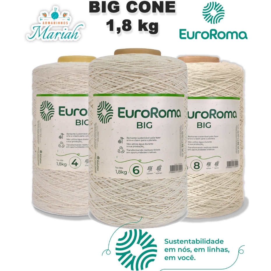 Barbante Cru EuroRoma Big Cone 1,8 Kg