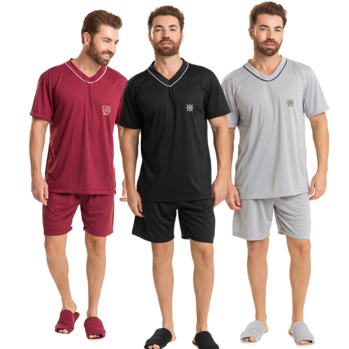 Kit 3 Pijamas Adulto Masculino | Malha Premium Confortável