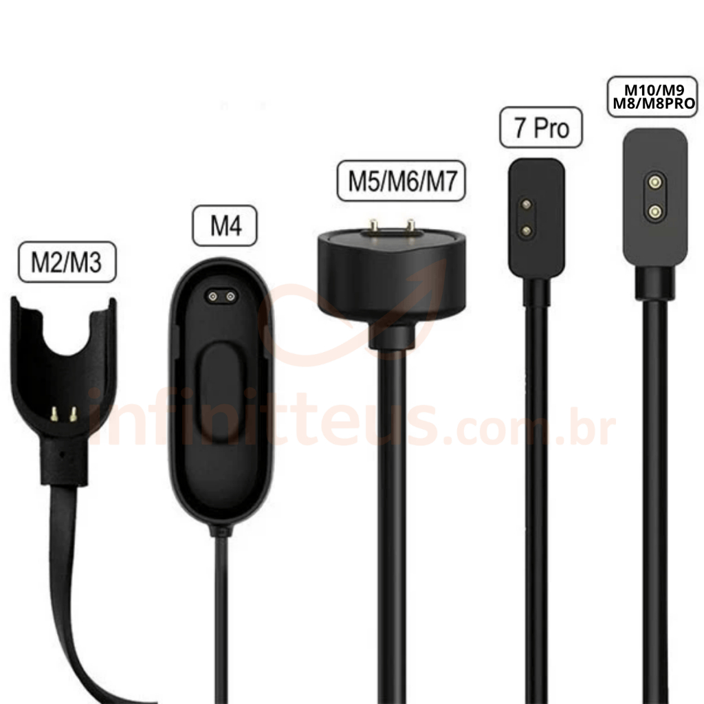 Cabo carregador QUALIDADE smartwatch PREMIUM para xiaomi Mi Band 10 9 8 7 6 5 4 3 2 [Envio HOJE]