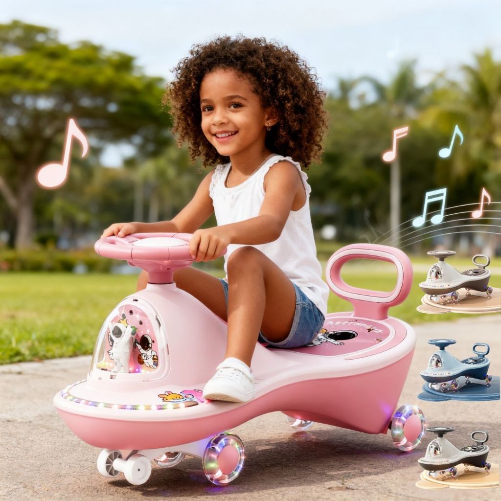 Carrinho Musical Infantil Gira 360° LED - Design Anti-Rolamento-Brinquedo de Presente