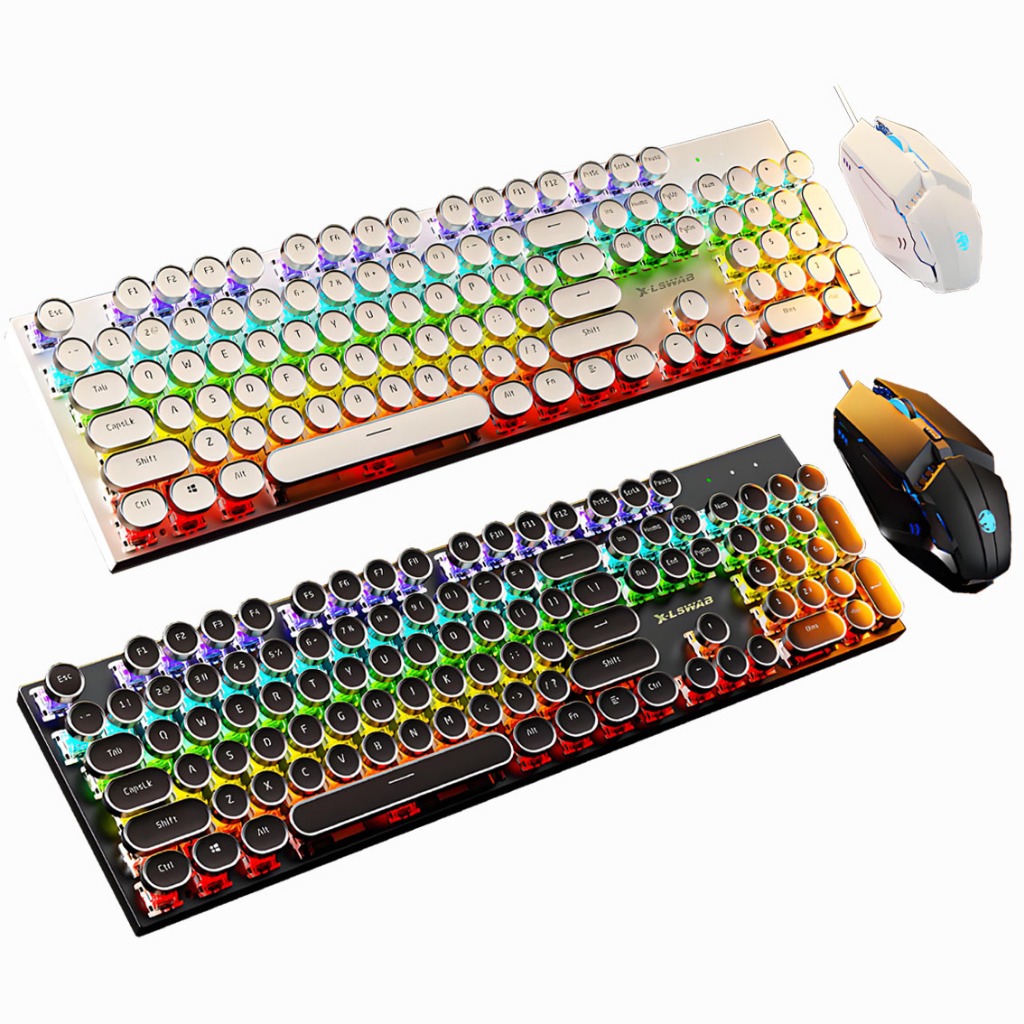 Kit Teclado Mecânico 100% Punk Esports + Mouse Gamer - Item Obrigatório para Jogadores H7