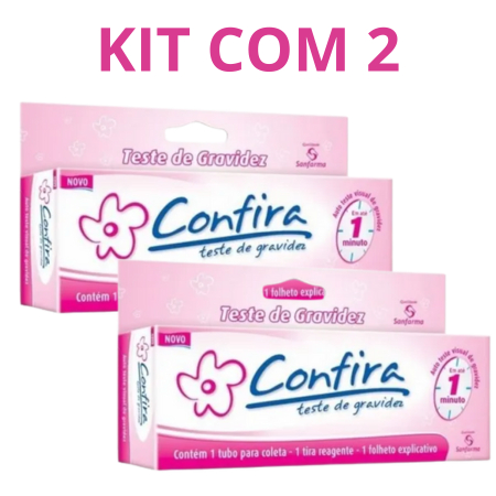 KIT 2 TESTE DE GRAVIDEZ CONFIRA - SANFARMA