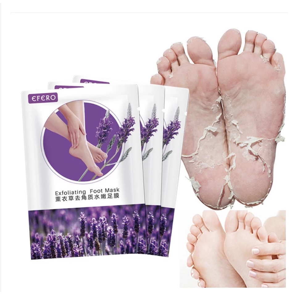 Kit 4 Pares Máscara de Pé Meias Esfoliantes Remover Pele Morta