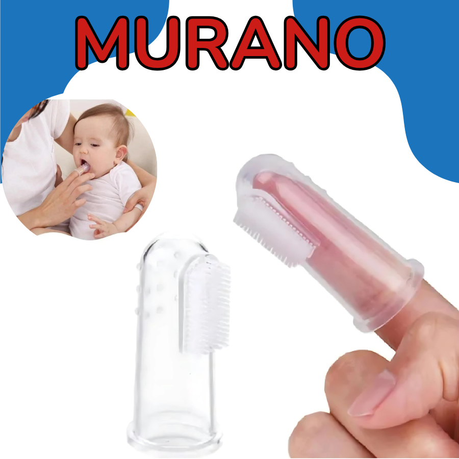 Escova Massageador Dental Infantil PVC Murano Baby Cerdas Suaves Bebês REF 035 MEGA