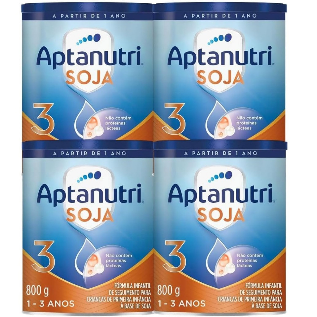 Kit 4 Latas Aptanutri Soja 3 800g Formula Infantil EQ.1