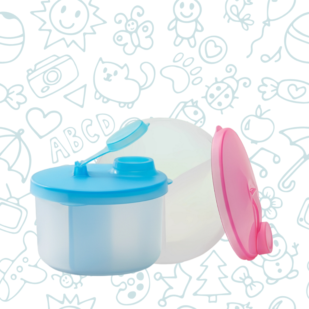 1, 2, 3, 4, 5 peças Porta Leite Em Pó 120g Infantil Murano Dosador 3 Em 1 Para Bebê REF 162  LUMX3 ERA
