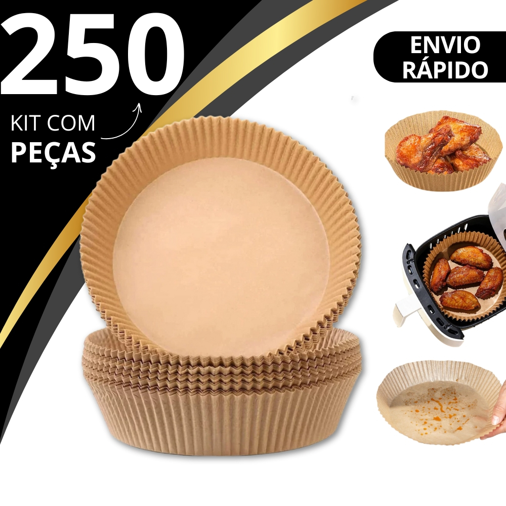 Forma Air Fryer 50/100/150/200/250 Descartável Antiaderente Redonda Forro De Papel Vegetal