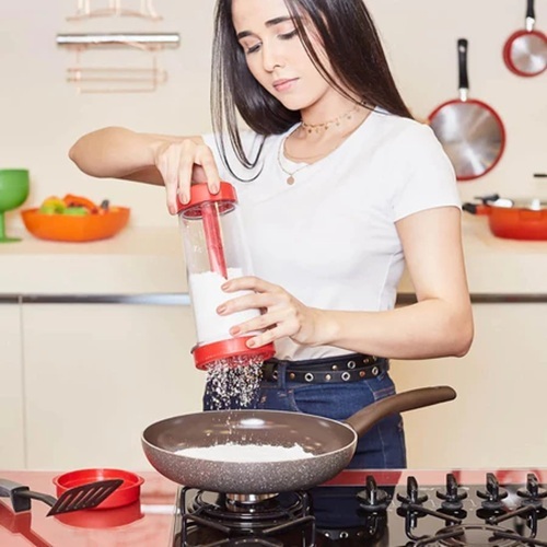 Tapioqueira Polvilhador Peneira Tapioca Farinha Utensílio Armazenamento Pronta Entrega