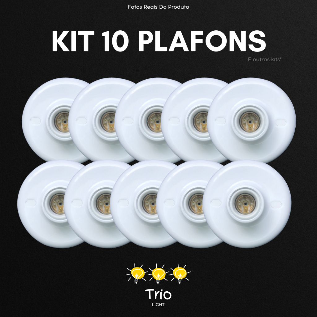 Kits Diversos Plafon Soquete E27 Branco Bivolt Plafonier Redondo Luminaria Bocal de Teto Expedição