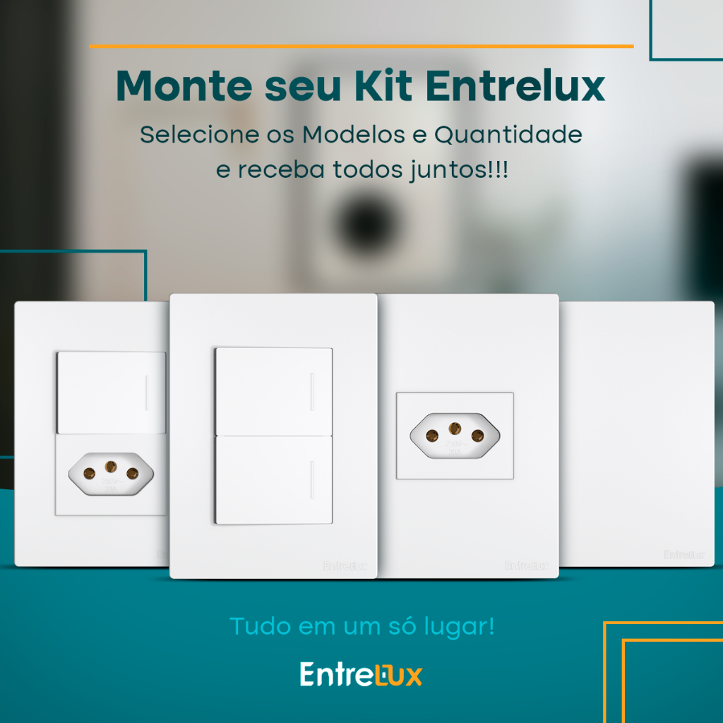 Conjunto Interruptor 10A e Tomadas 10A 20A - Simples e Paralelo 110v 250v 4x2