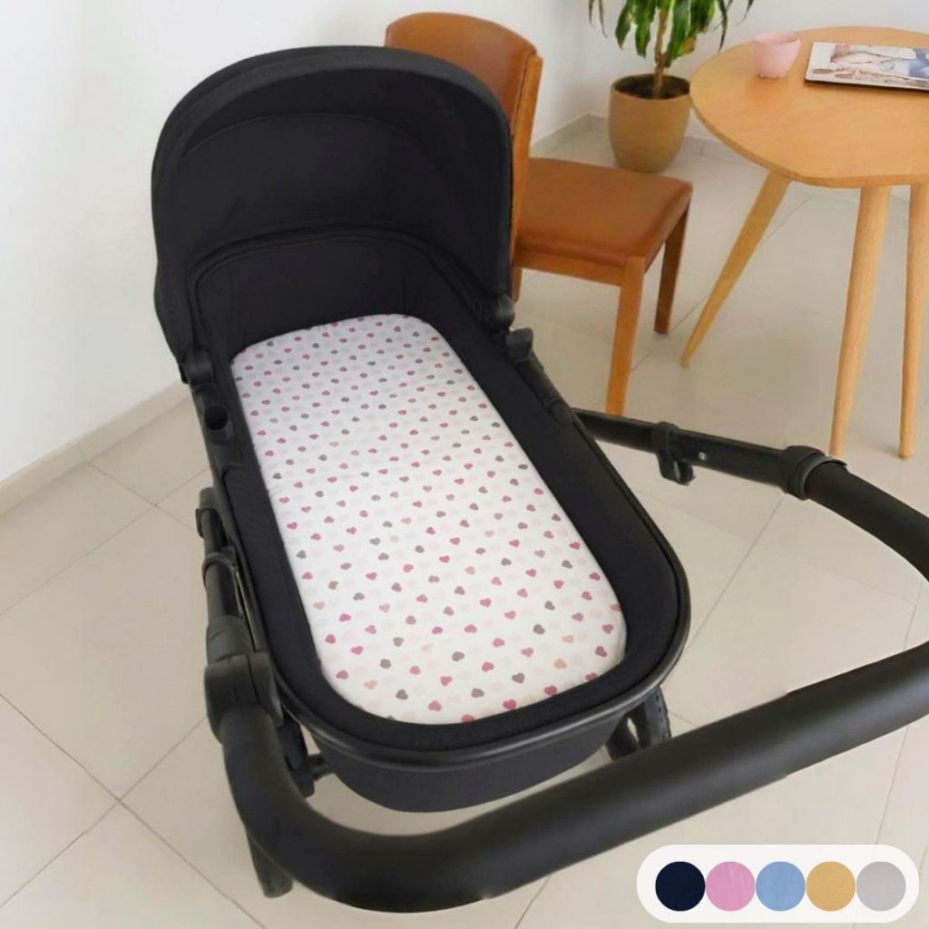 Colchonete para Carrinho Moisés Bebê Menino Menina Colchão (Capa Removível + Espuma)