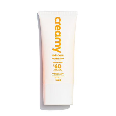 Protetor Solar Facial - FPS60 - Watery Lotion - Creamy Skincare - 50ml