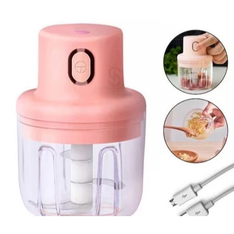 Mini Processador Triturador Sem Fio Elétrico 250ML Alimentos Legumes Alho Cebola Gengibre