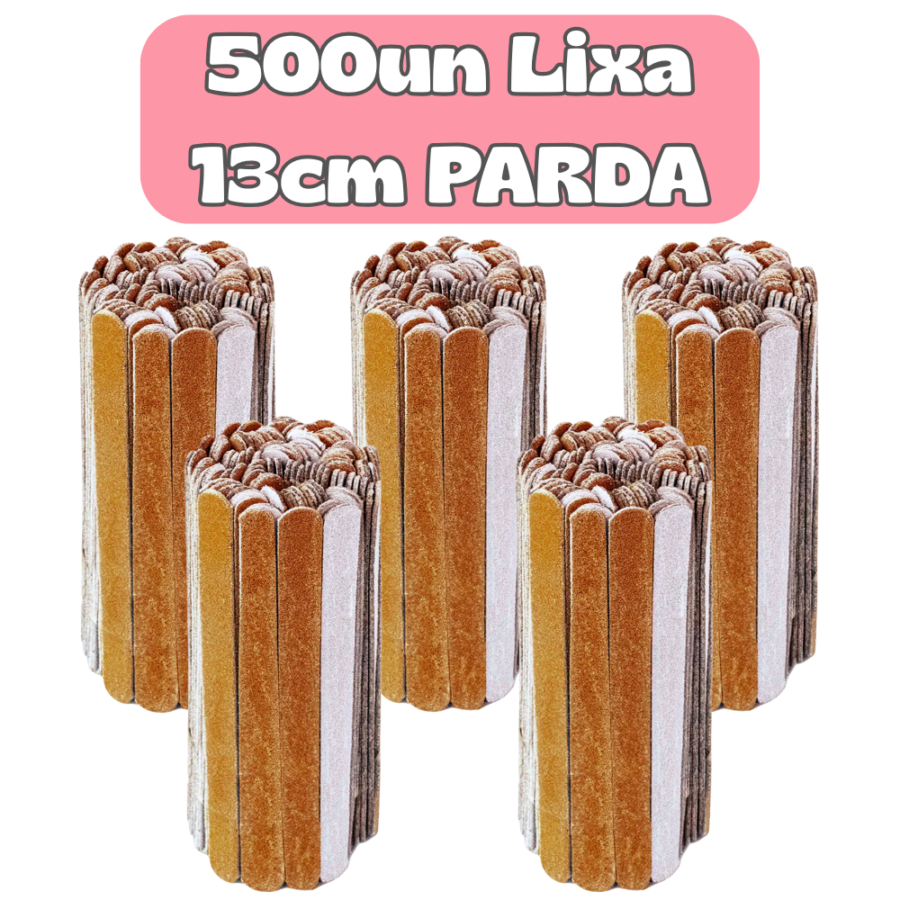 Kit Lixas de Unha 13cm Parda Profissional | Manicure, Pedicure, Alongamento | Pronta Entrega