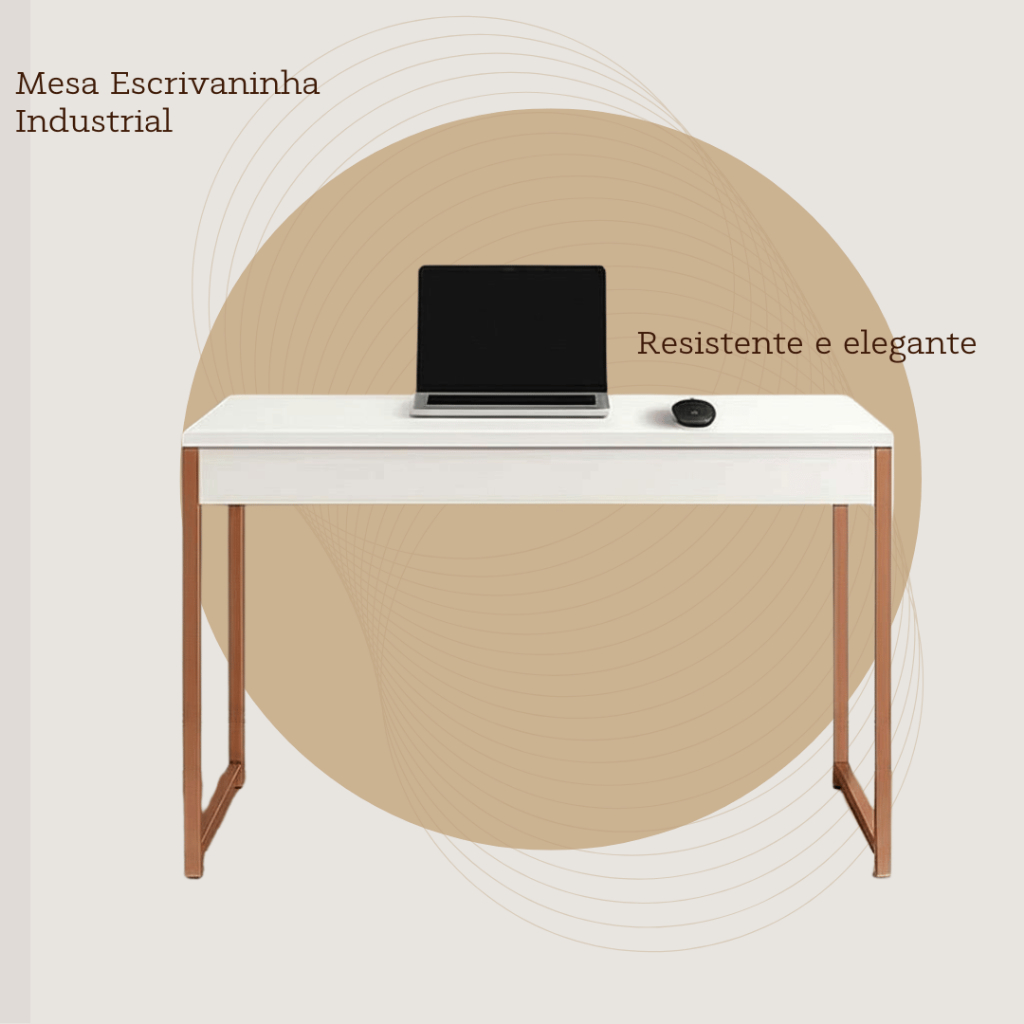 Mesa Escrivaninha Industrial 90 x 45 x 76 cm resistente e elegante