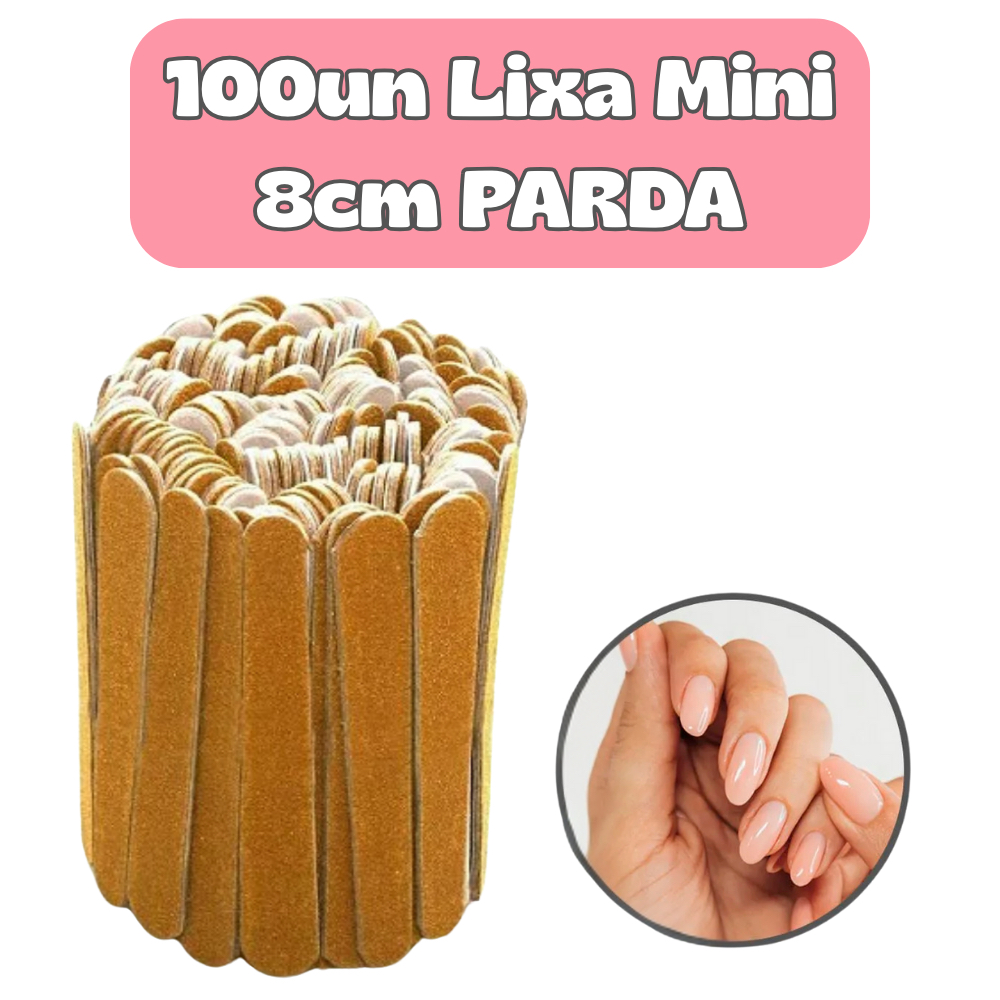100 Un Lixa Manicure MINI PARDA 8 Cm Descartavel Manicure Pedicure Estética Salão de Beleza Spá
