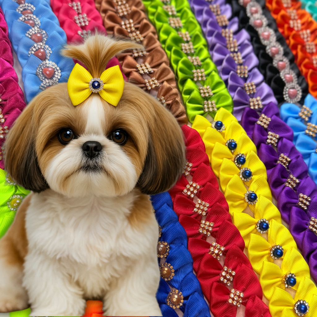 Kit Laços Pet de Cachorro para Banho e Tosa - Kit Lacinhos para Cães Premium Kit Pet Shop