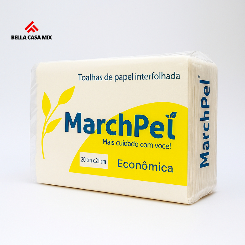 5.000 folhas Papel Toalha Interfolhado Para Secar As Maos 20cm x 20cm 100% Celulose Banheiro