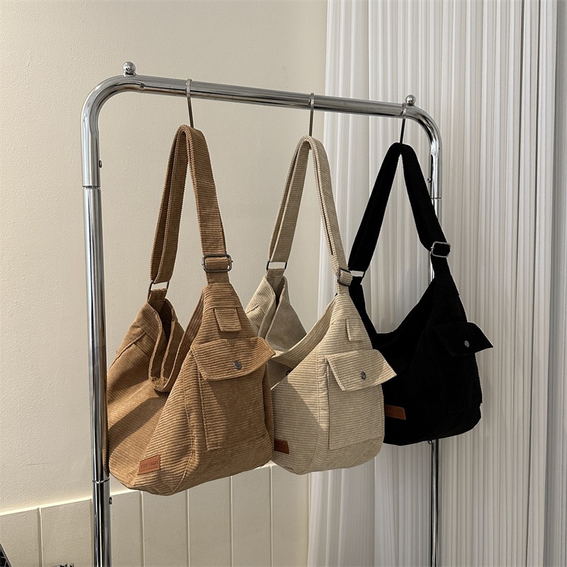 Bolsa De Moda Unissex Simples Ombro De Veludo Feminina Novo Estilo