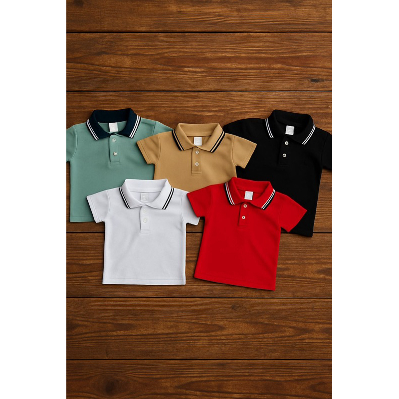 CAMISETA POLO INFANTIL LISA BLUSA CAMISA JUVENIL BEBÊ