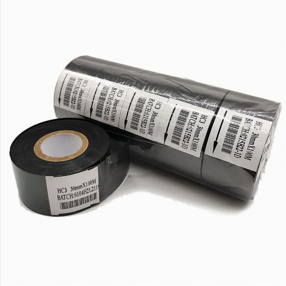 5 Unidades de Fita Ribbon para Datador Térmico 30mm x 100m - Cor Preta