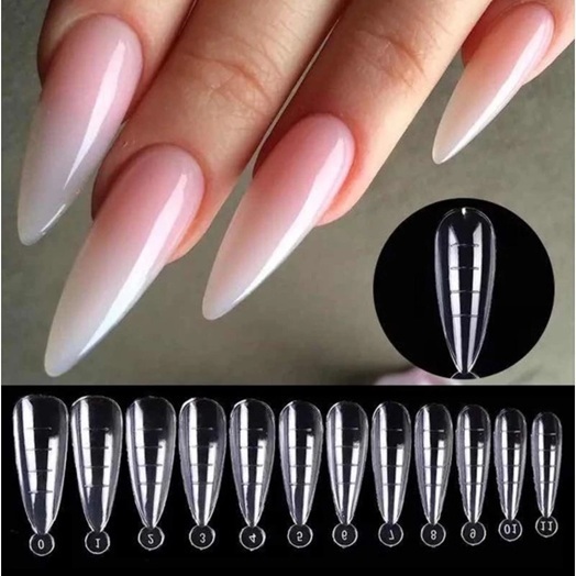 Molde F1 Formato Stiletto Com 100 Unidades Unha Manicure Estileto Pronta Entrega