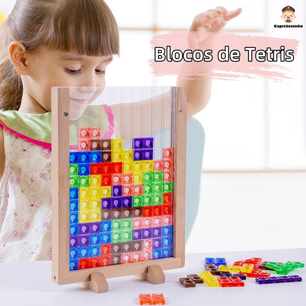 Jogo infantil tetris raciocínio jogo para família tabuleiro educativo
