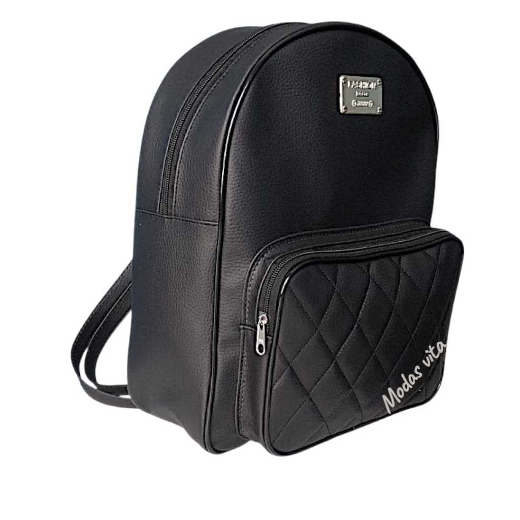 Mochila feminina Couro Sintetico Grande Impermeável Escolar Trabalho Casual