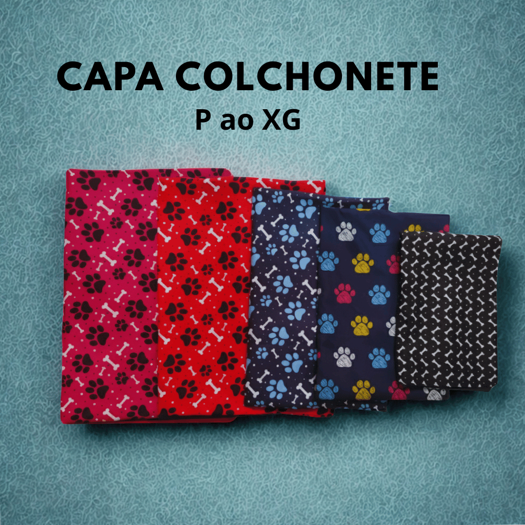 Capa Colchonete Pet com Zíper Sem Enchimento Lavável Tamanhos P ao XG Cama Cachorro e Gato