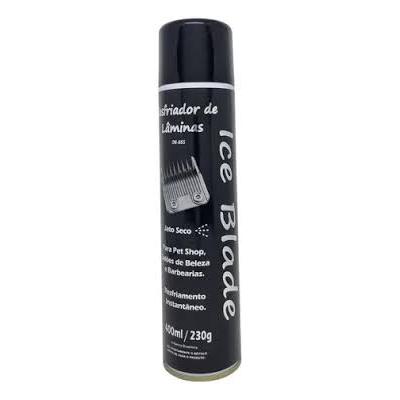 Resfriador de Lâminas Spray Jato Seco Para Pet Shop, Salões de Beleza e Barbearias Ice Blade 400ml