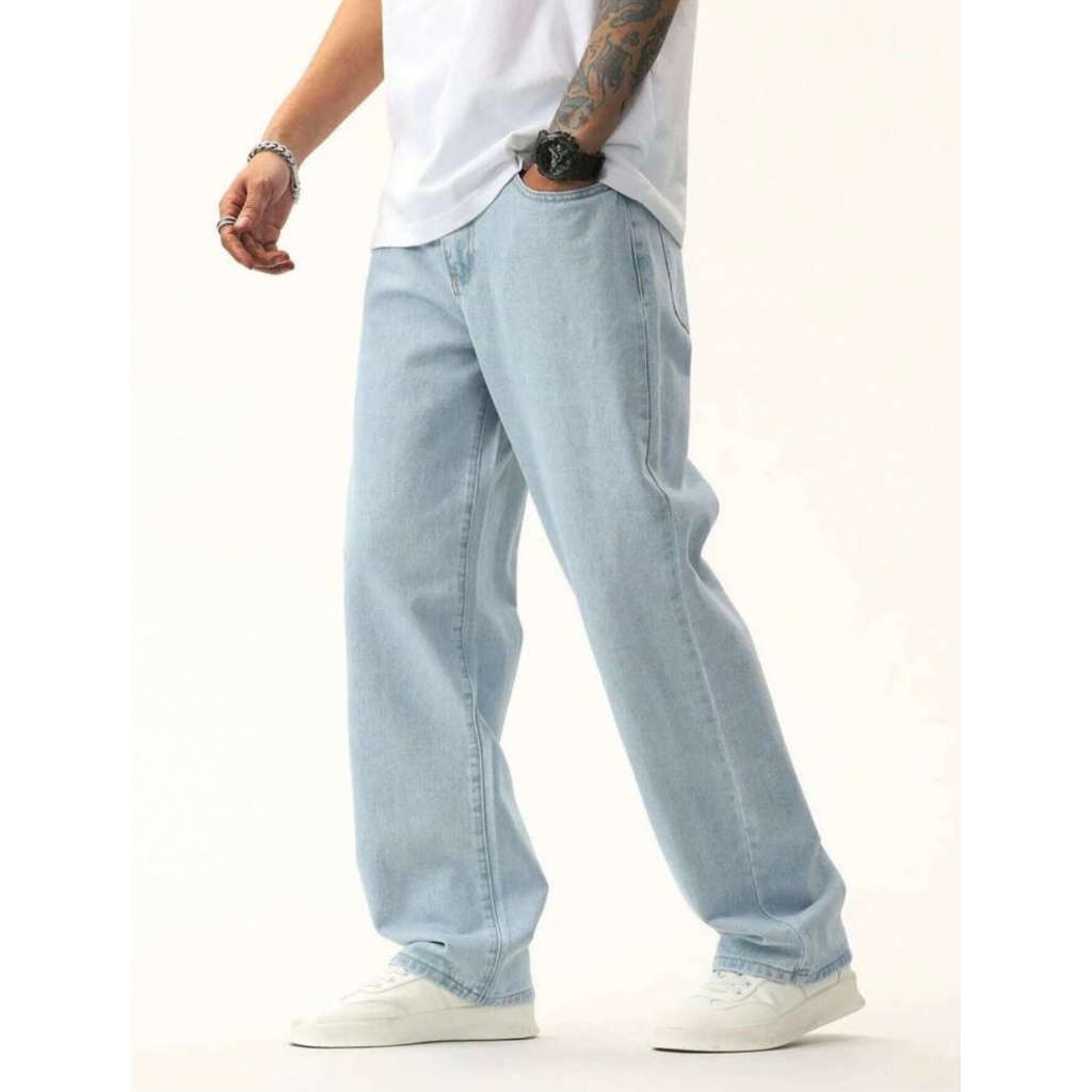 Calça Balão Masculina Reta Baggy Estilo Rua Infantil Juvenil Com Ajuste Moda Adolescente Skate Tamanho 10 até o 16