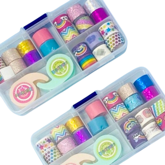 Washi Tape + Caixa Organizadora + 2 Suportes Com Cortador / washi tape / washi tape kit