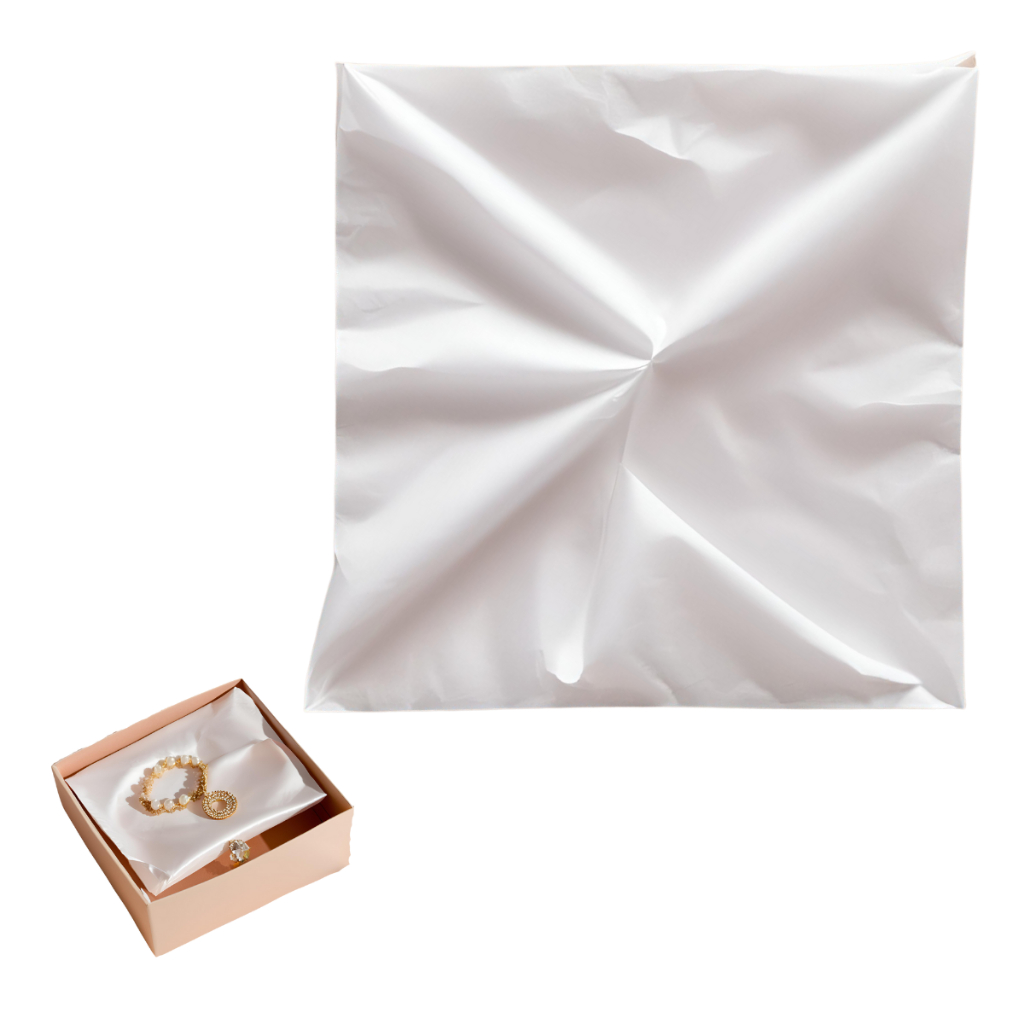 Papel Seda Branco 20x20 cm - 100 folhas - embrulho, presente, artesanato - Papelaria Seda Pequeno