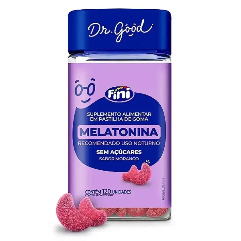 Melatonina Fini Sabor Morango C/120 Unidades Dr Good