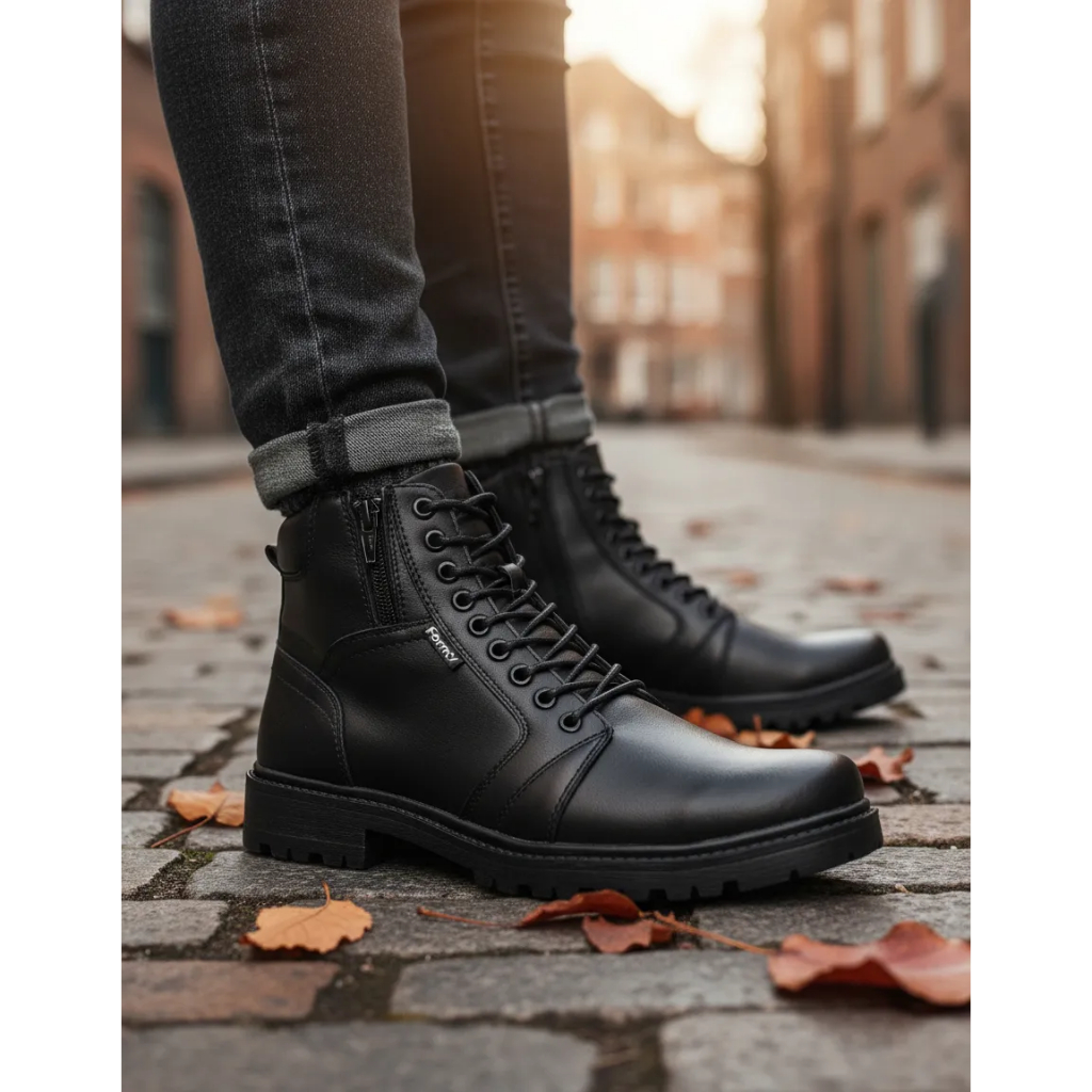 Bota Coturno Masculino Com Zíper Original Cano Médio Form's Tendencia!!